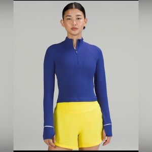 LuLuLemon It’s Rulu Run Ribbed Half-zip blue